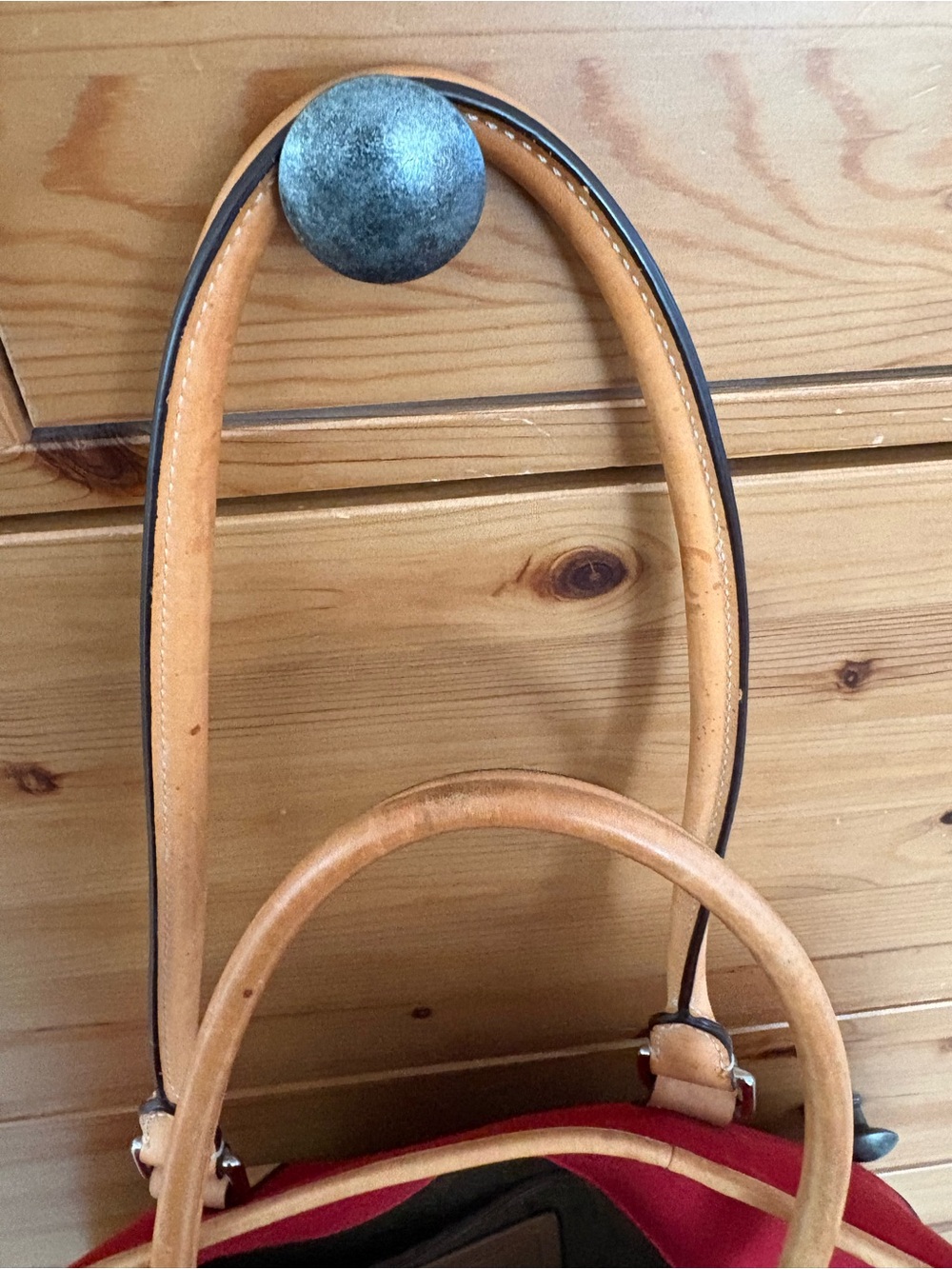 COACH Red Canvas Duffel with Tan Leather Trim - Picture 8 of 13